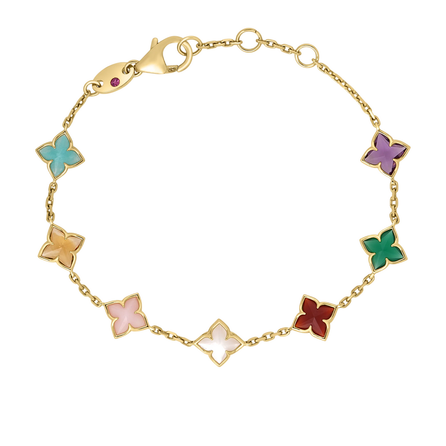 Venetian Princess Carnival Mixed Stone Station Bracelet in 18K Yellow Gold, 7"