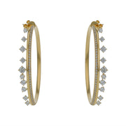 Barre 6.45-6.89ct Diamond Hoop Earrings in 18K Yellow Gold