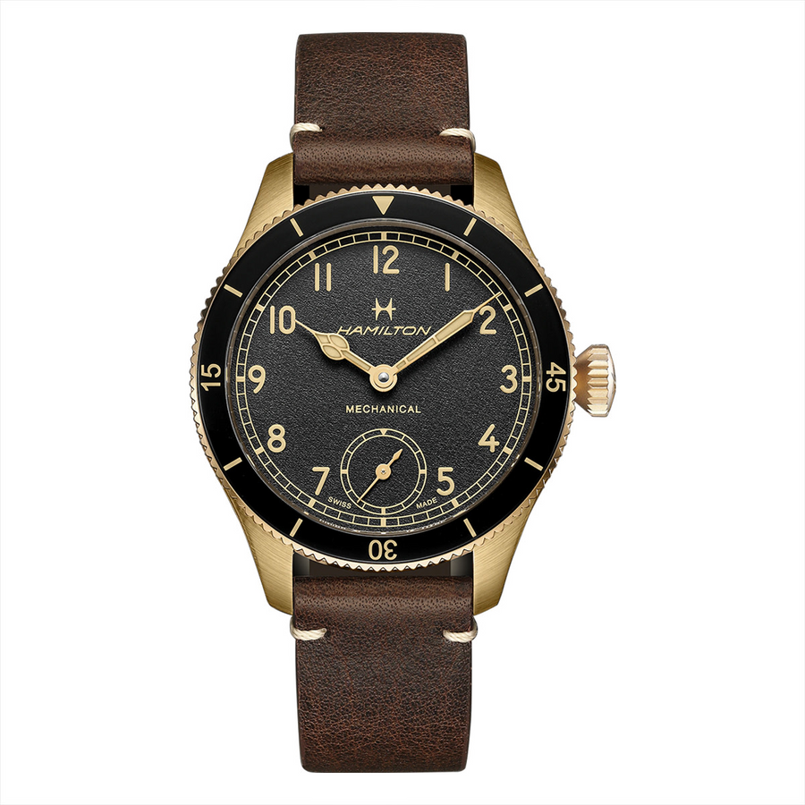 43mm Bronze Pilot Pioneer Manual with Black Arabic Dial and Sub Seconds with Calf Strap