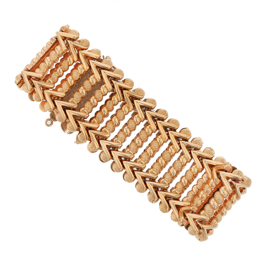 Fancy Link Bracelet in 18k Yellow Gold, 7.5"