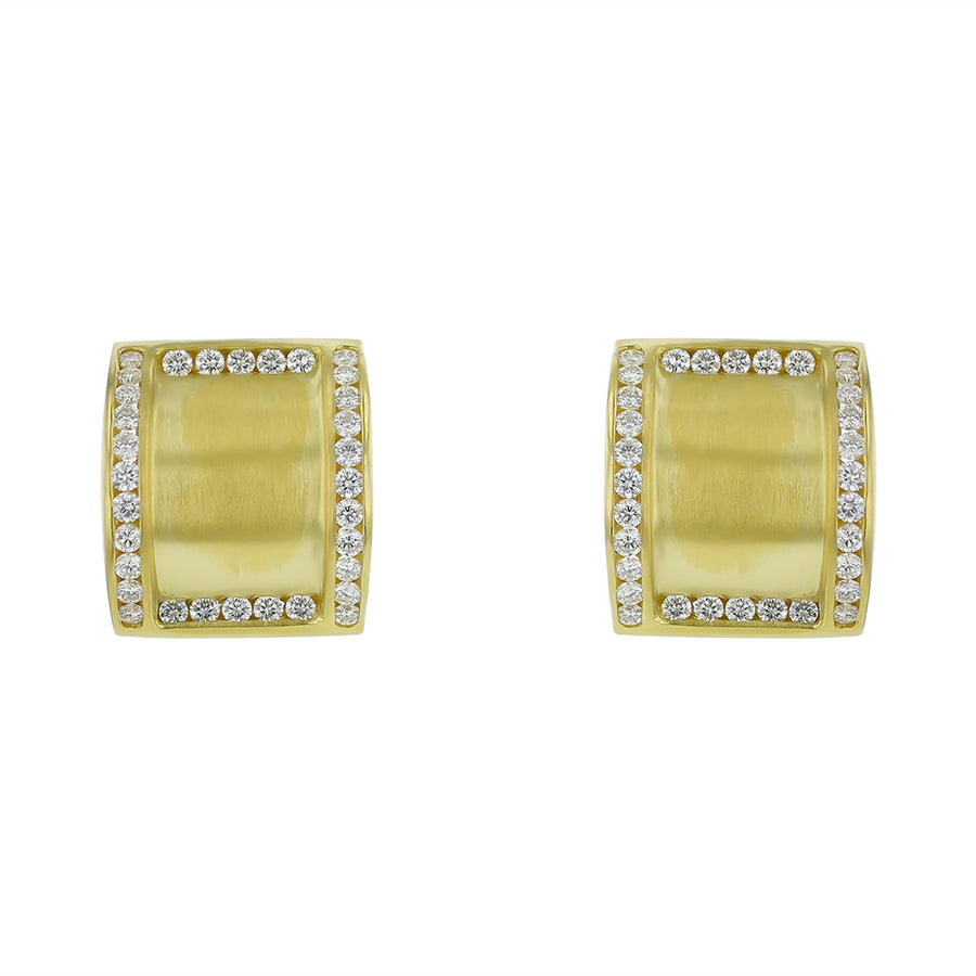 Charles Krypell 1.48ct Diamond Vintage Earrings in 18K Yellow Gold