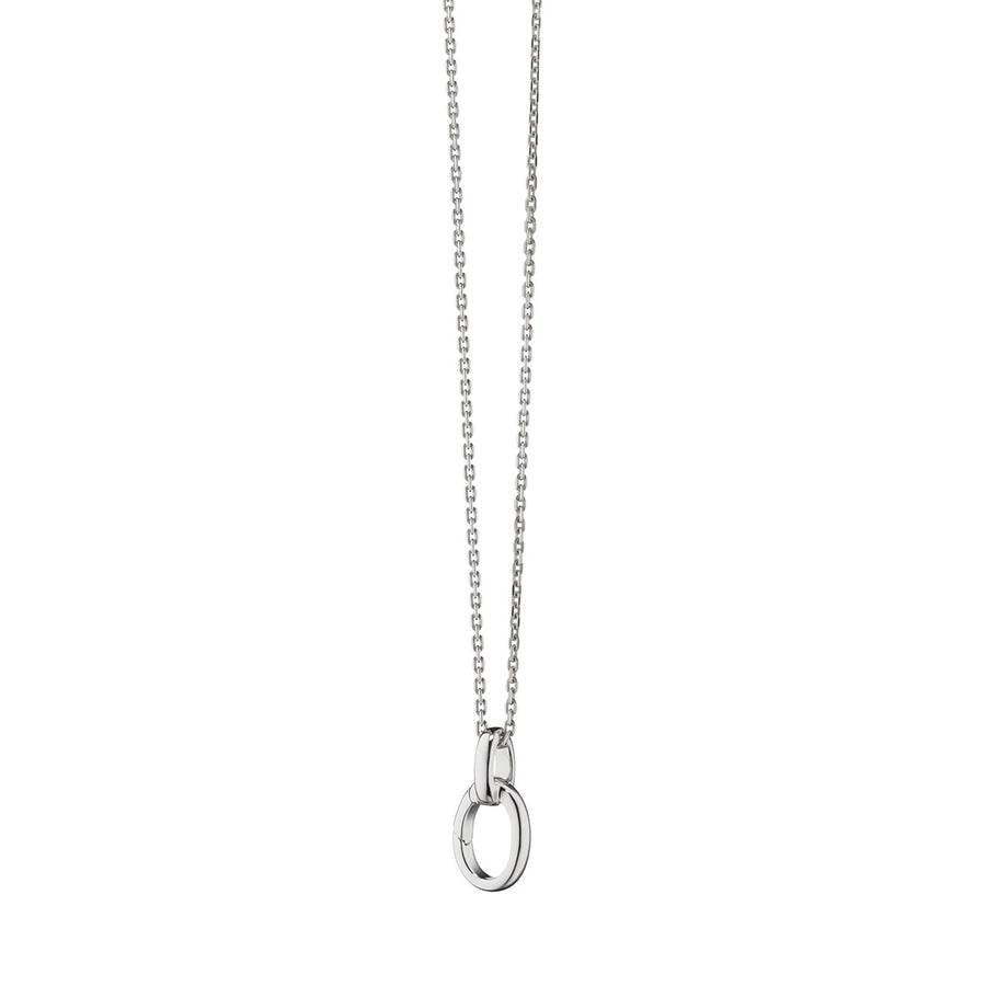 Single Charm Station Necklace in Sterling Silver, 18-20"