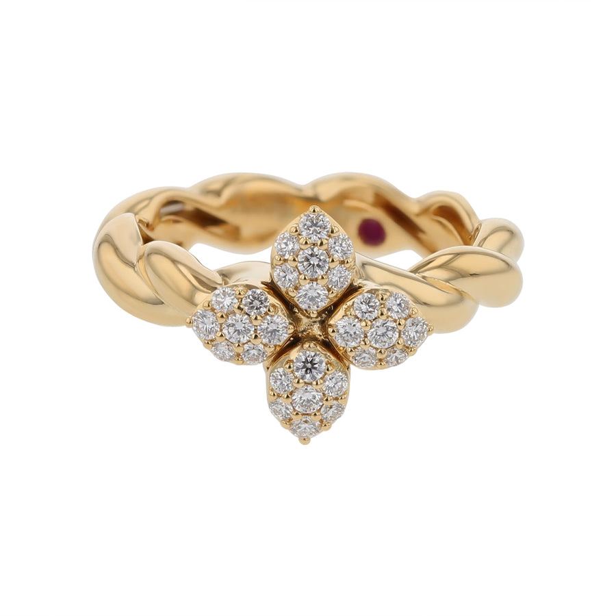 Love in Verona 0.30ct Round Diamond Ring in 18K Yellow Gold