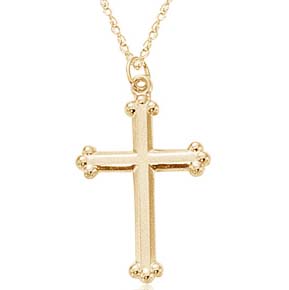 Small Cross Pendant in 14K Yellow Gold, without chain