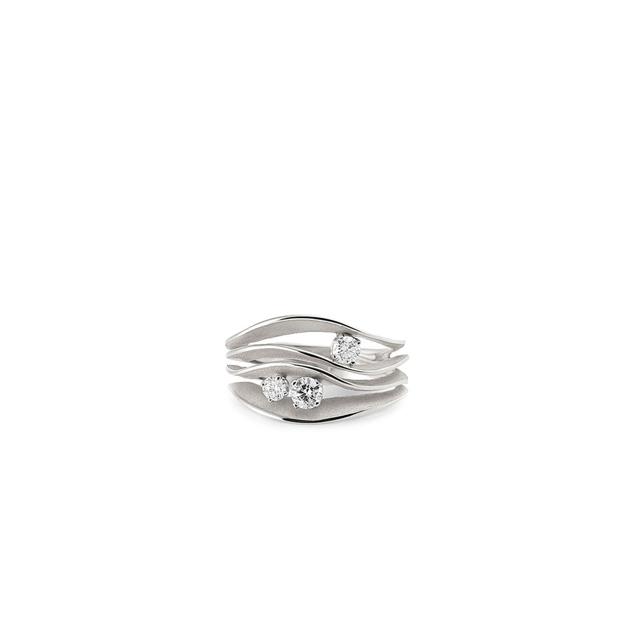 Dune Precious 0.44ct Diamond Ring in 18K White Ice Gold, size 6.25