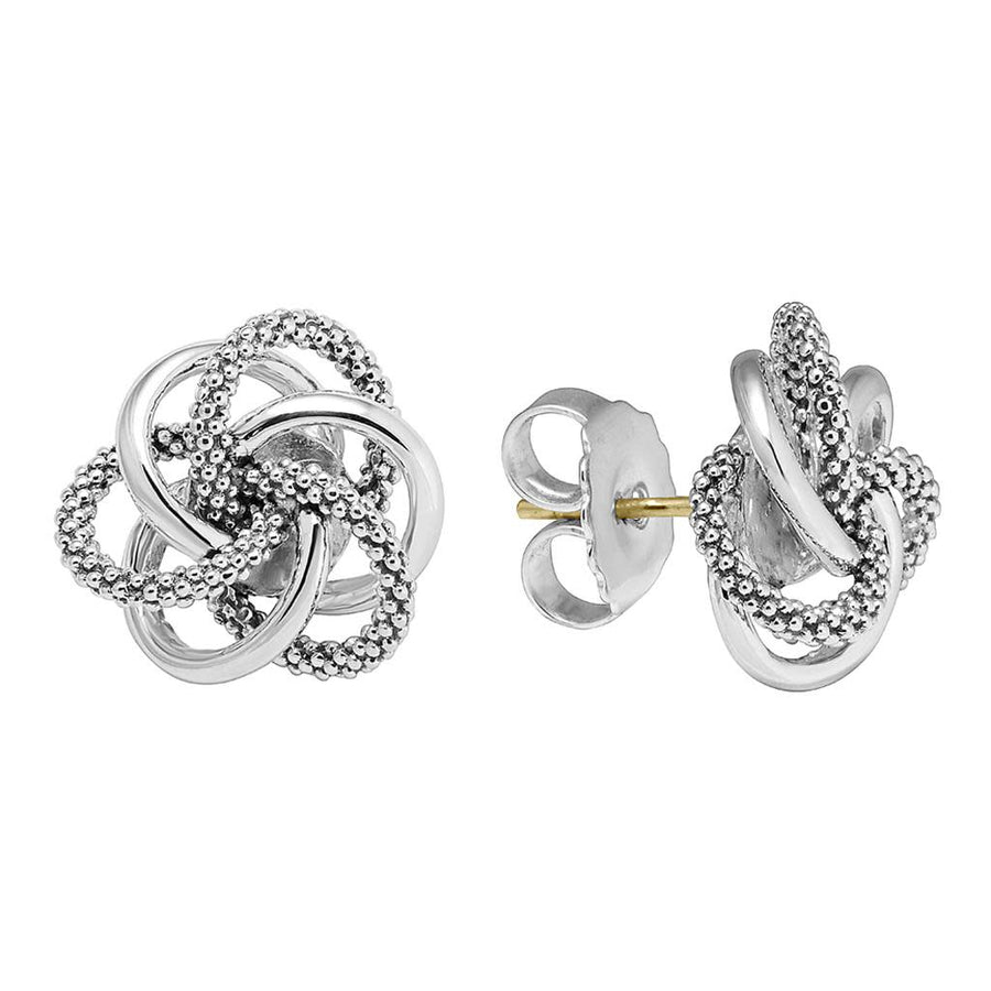 Love Knot Stud Earrings in Sterling Silver