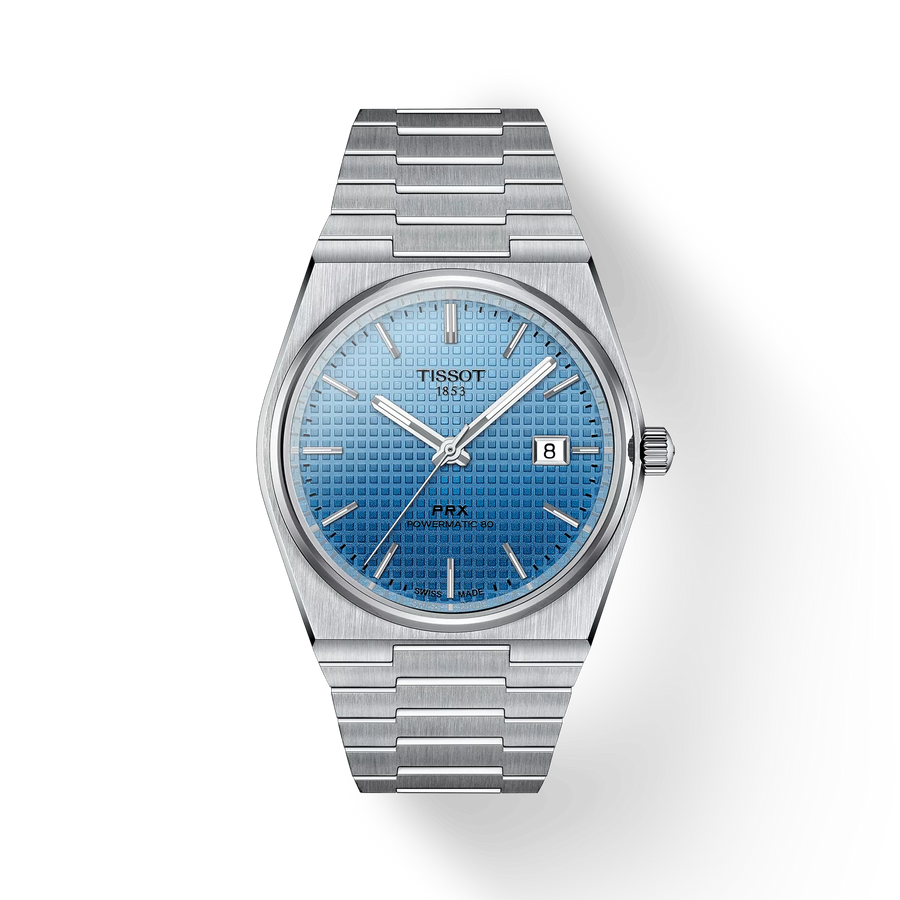 40mm PRX Powermatic 80 Watch with Light Blue Dial in Stainless Steel, Bracelet