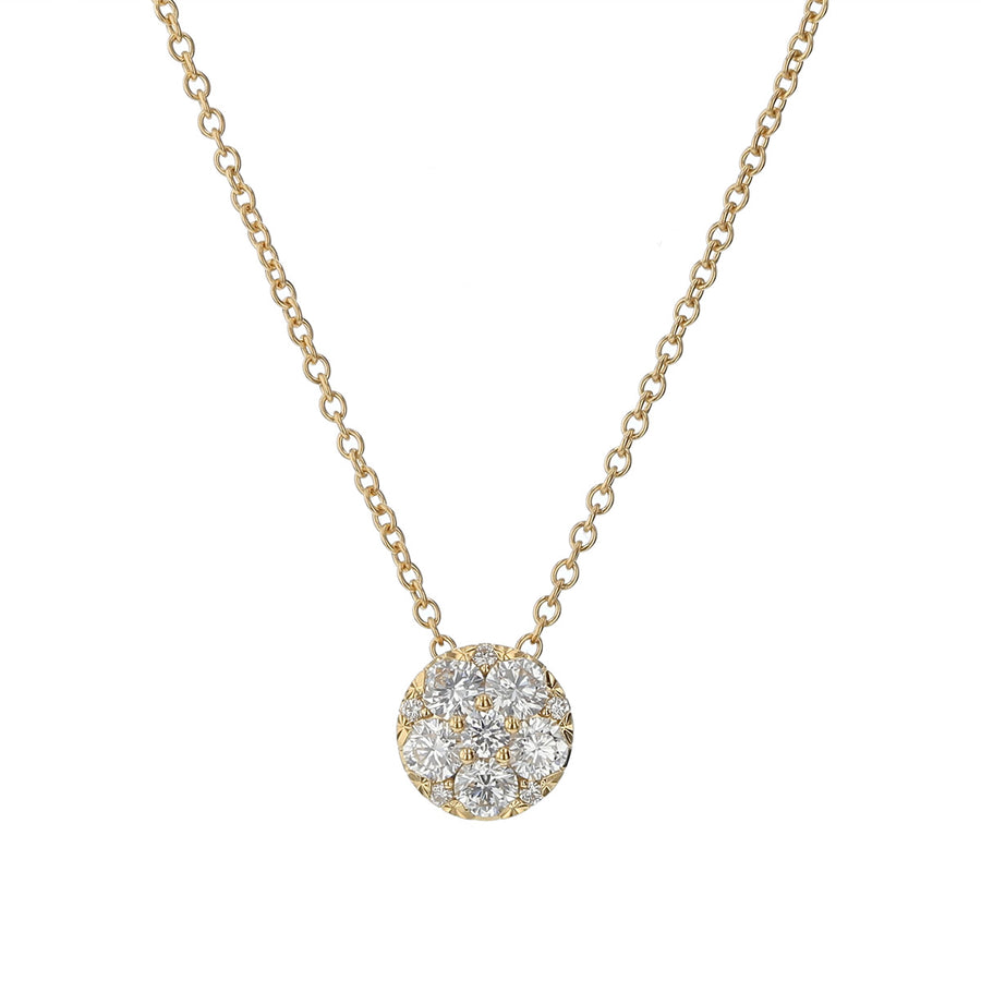 Harmony 0.41-0.48Ct Diamond Halo Pendant on Chain in 18K Yellow Gold, 18in