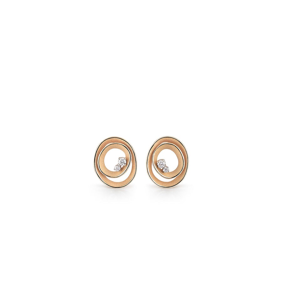 Dune Solar 0.22ct Diamond Stud Earrings in 18K Orange Apricot Gold