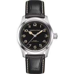 38mm Hamilton Khaki Field Murph Automatic Watch in Stainless Steel with Black Arabic Dial and Calf Strap