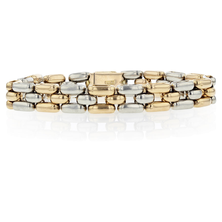 9.5mm Link Bracelet in Platinum and 14K Rose Gold, 7.5"