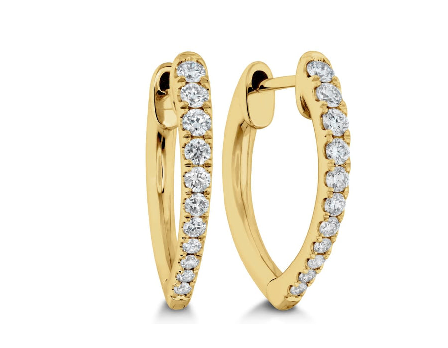 Imperial 0.29-0.34ct Diamond Huggie Hoop Earrings in 18K Yellow Gold