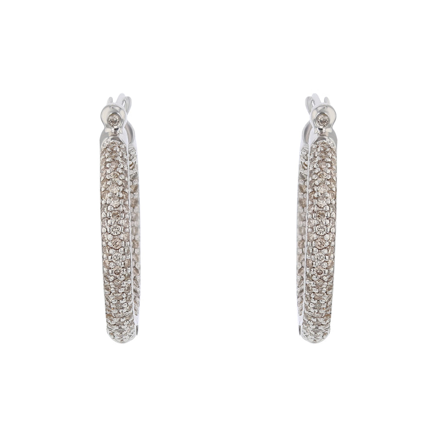 2.35ct Round Diamond I-J/SI-SI2 Hoop Earrings 14k White Gold
