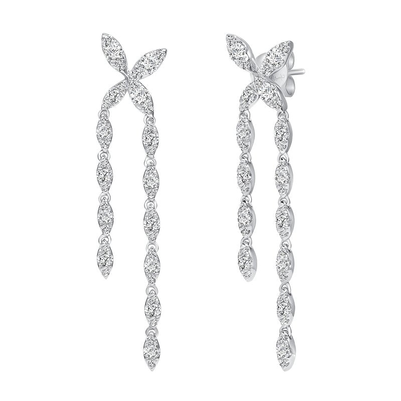 Gatsby 1.19ct Diamond Drop Earrings in 18K White Gold