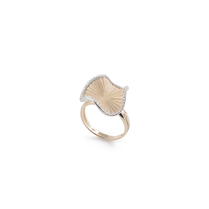 Sultana 0.19ct Diamond Ring in 18K Natural Beige Gold, size 6.5