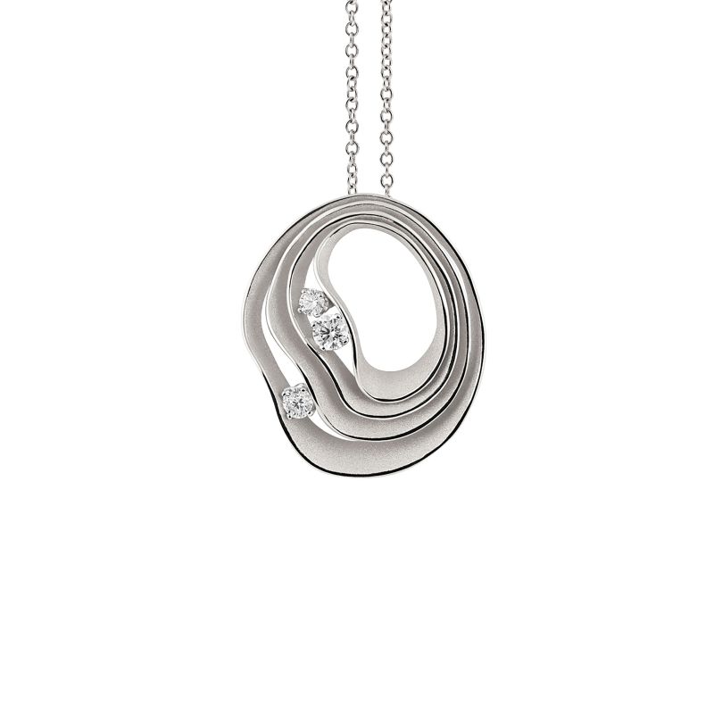 Precious Dune 0.44ct Diamond Pendant in 18K White Gold, 18" chain