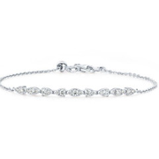 Aerial 0.40-0.46ct Diamond Dewdrop Bracelet in 18K White Gold, 7in