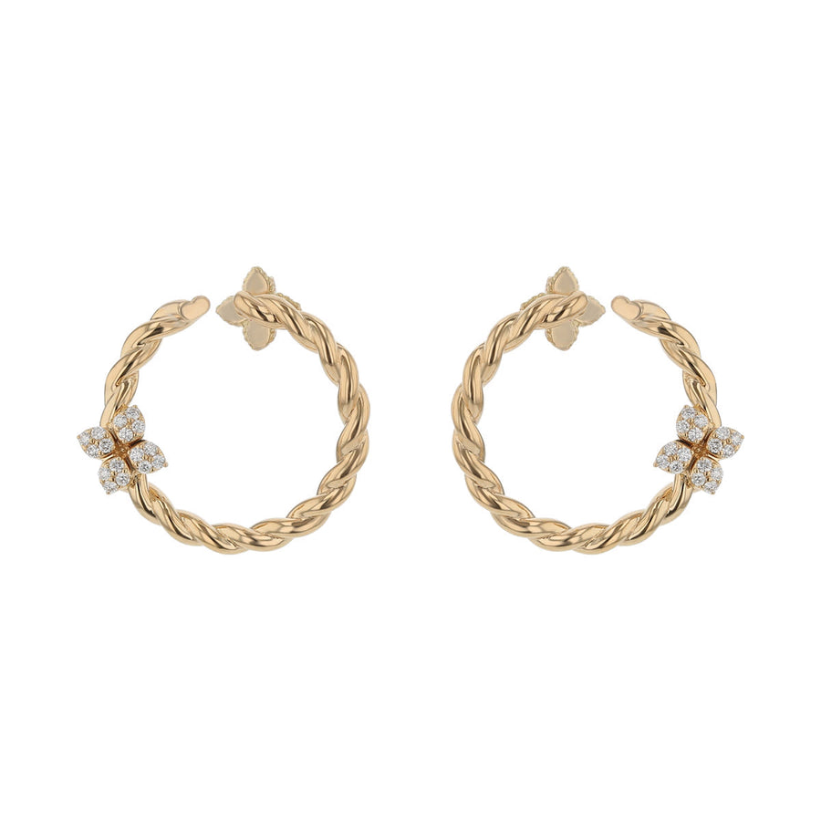 Love in Verona 0.35Ct Diamond Twist Hoop Earrings in 18K Yellow Gold