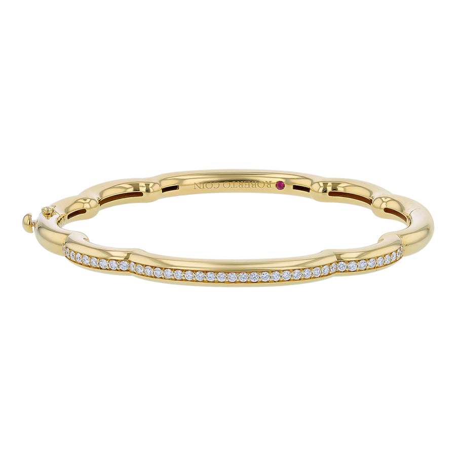 Cialoma Cloud 0.58ct Diamond 48x58mm Bangle Bracelet in 18K Yellow Gold