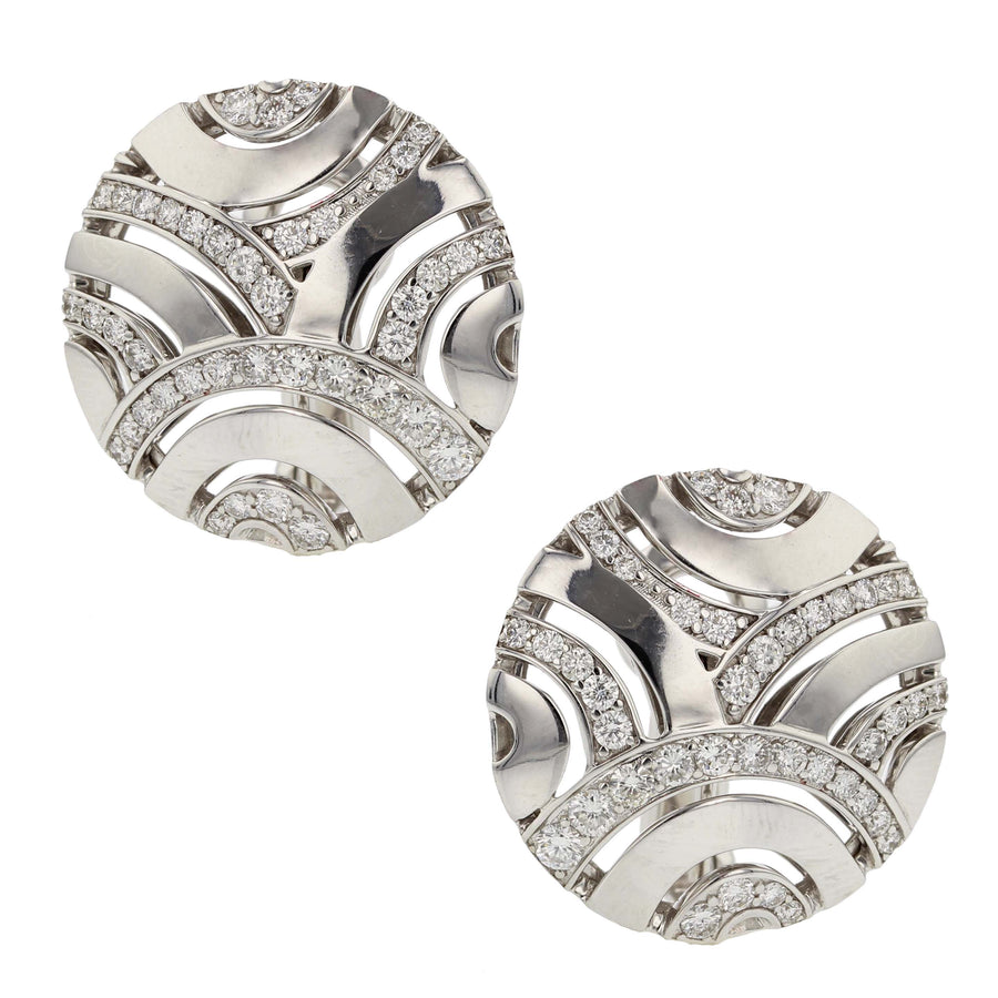 Gubelin 1.31ct Diamond Earrings in 18K White Gold with Clip Back and Optional Pierced Post