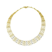 Tiffany & Co 3.82ct Round Diamond Necklace and Bracelet Set in 18K Yellow Gold and Platinum, 16" and 7"