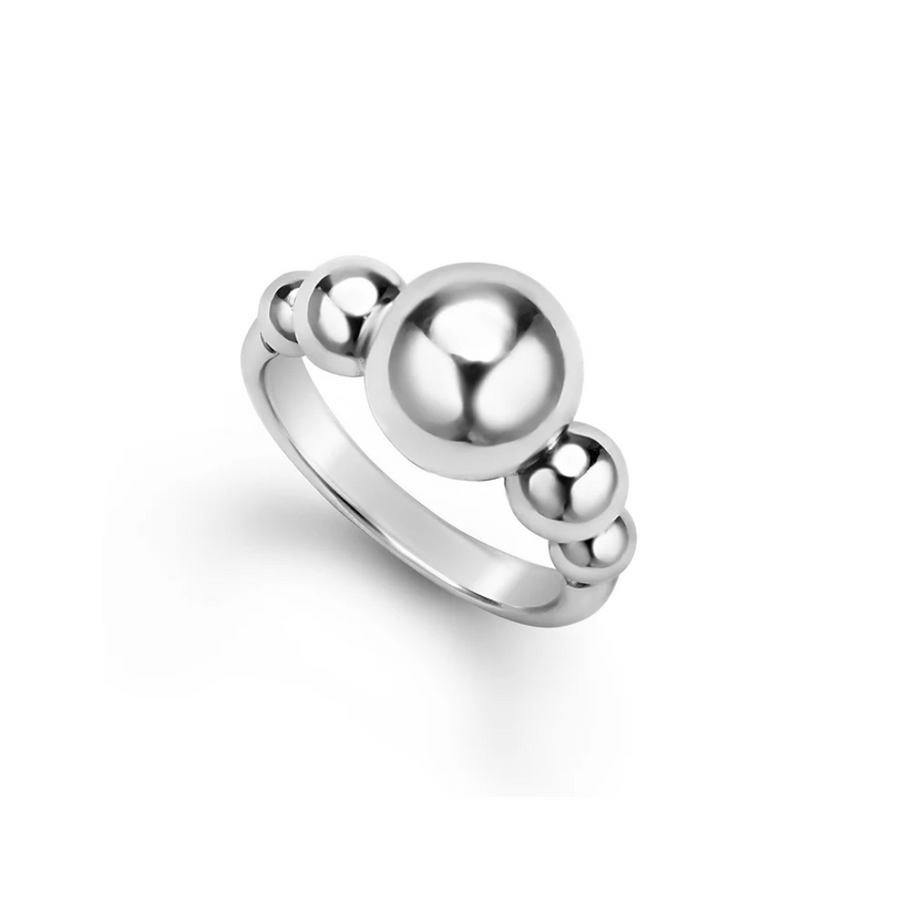 Caviar Bubbly 10mm Ring in Sterling Silver, Size 6
