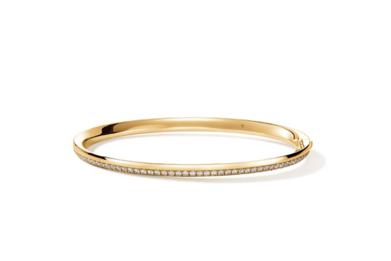 Barre 0.70-0.75ct Diamond Pave Bangle Bracelet in 18K Yellow Gold