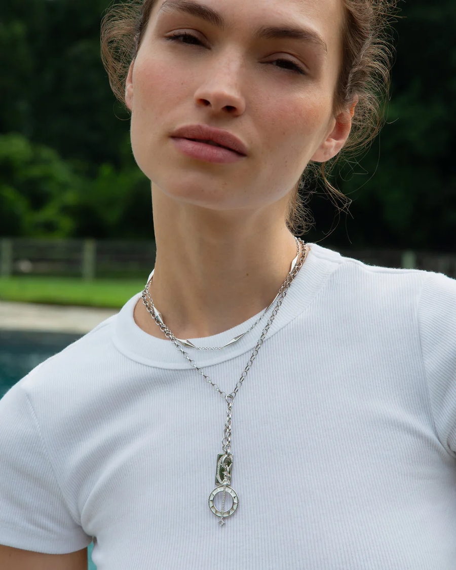 Points North Necklace in Sterling Silver 17-18"