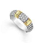 Signature Caviar 0.266ct Diamond Band in 18K Yellow Gold and Sterling Silver, size 7