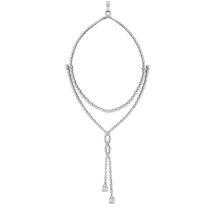 Lorelei 22.70-22.80ct Diamond Convertible Necklace in 18K White Gold with Detachable Earrings, 16-18"