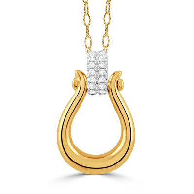 Equestrian 0.24ct Diamond Pendant in 18K Yellow Gold without Chain