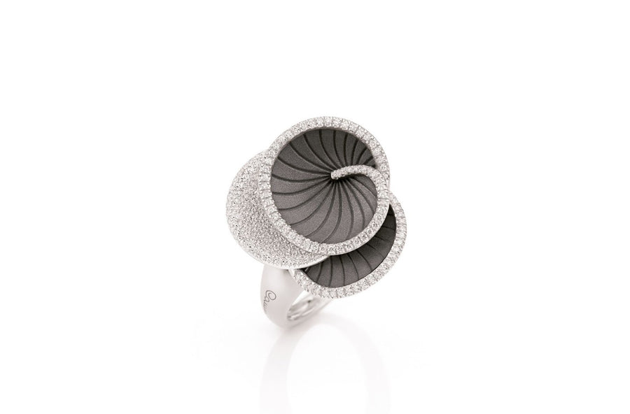 Hypnose 0.50ct Diamond Galaxy Ring in 18K Black Lava Gold, Size 7.25