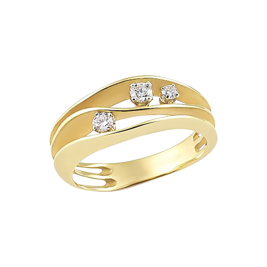 Dune 0.19ct Diamond Ring in 18K Yellow Sunrise Gold, size 6.75