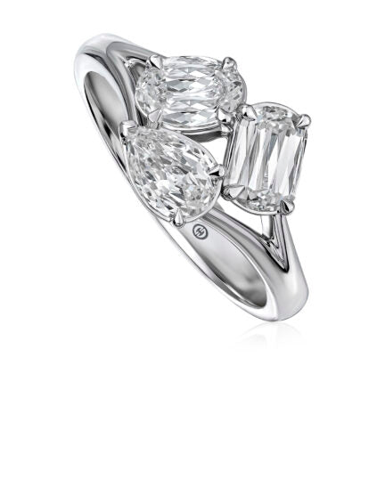 Love Luxe 1.00ct Crisscut L'amour Diamond Cluster Ring in 14K White Gold, Size 6.25