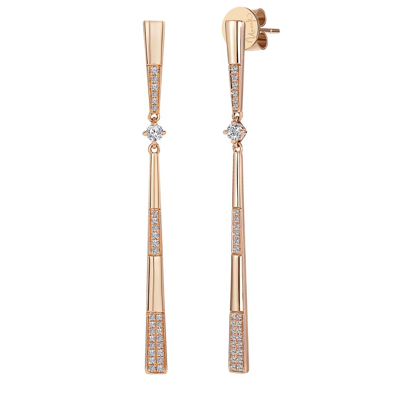 Gatsby 0.37ct Diamond Drop Earrings in 14K Rose Gold