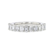 Grand Aire Emerald Cut Diamond Wedding Band in Platinum, Size 6