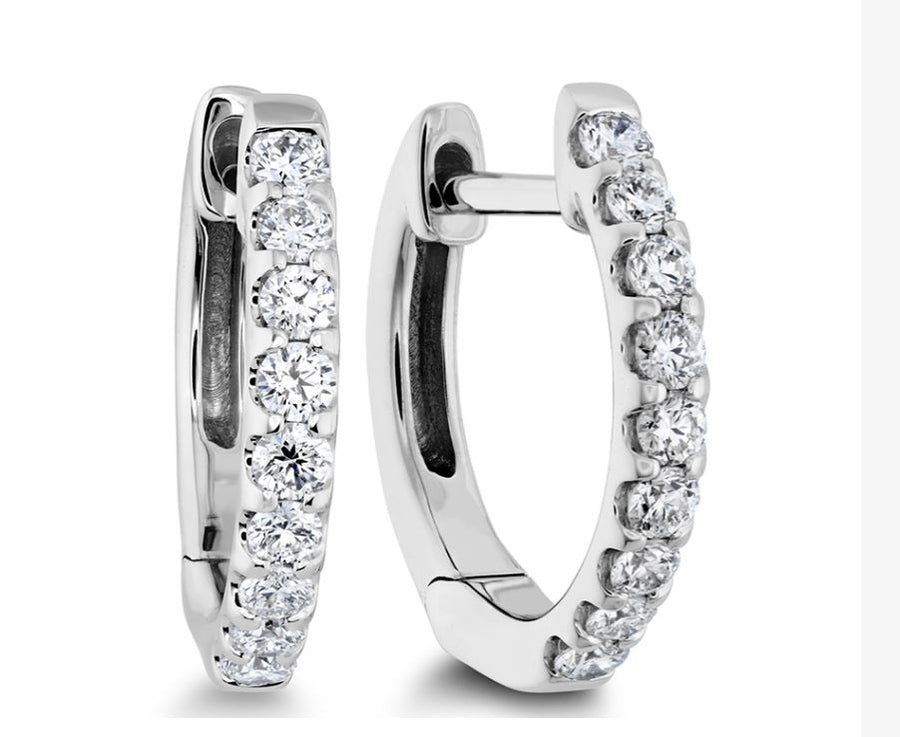 Odessa 0.24-0.27Ct Diamond GH/SI Huggie Hoop Earrings in 18K White Gold