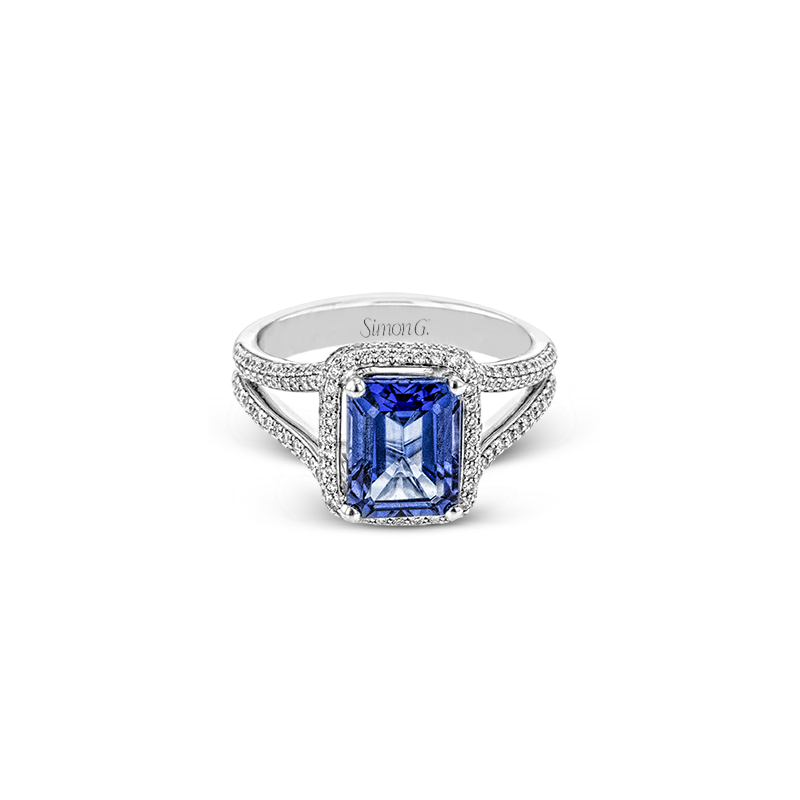 2.48ct Tanzanite and 0.46ct Diamond Ring in 18K White Gold Size 6.25