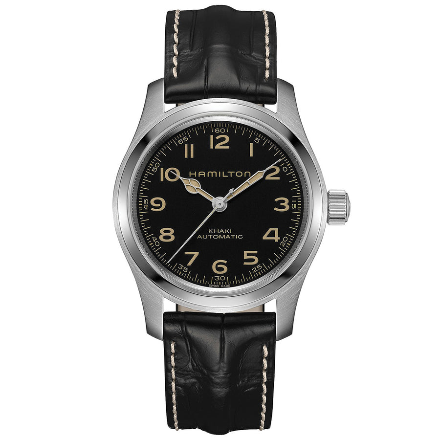 42mm Khaki Field Murph Automatic Watch with Black Dial in Stainless Steel, Strap