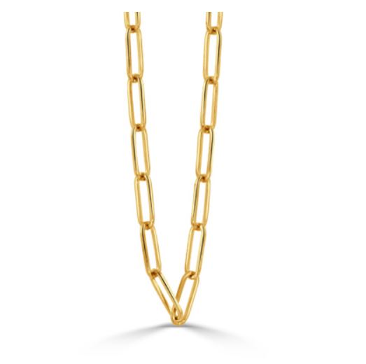 Paperclip Link Chain in 18K Yellow Gold, 18"