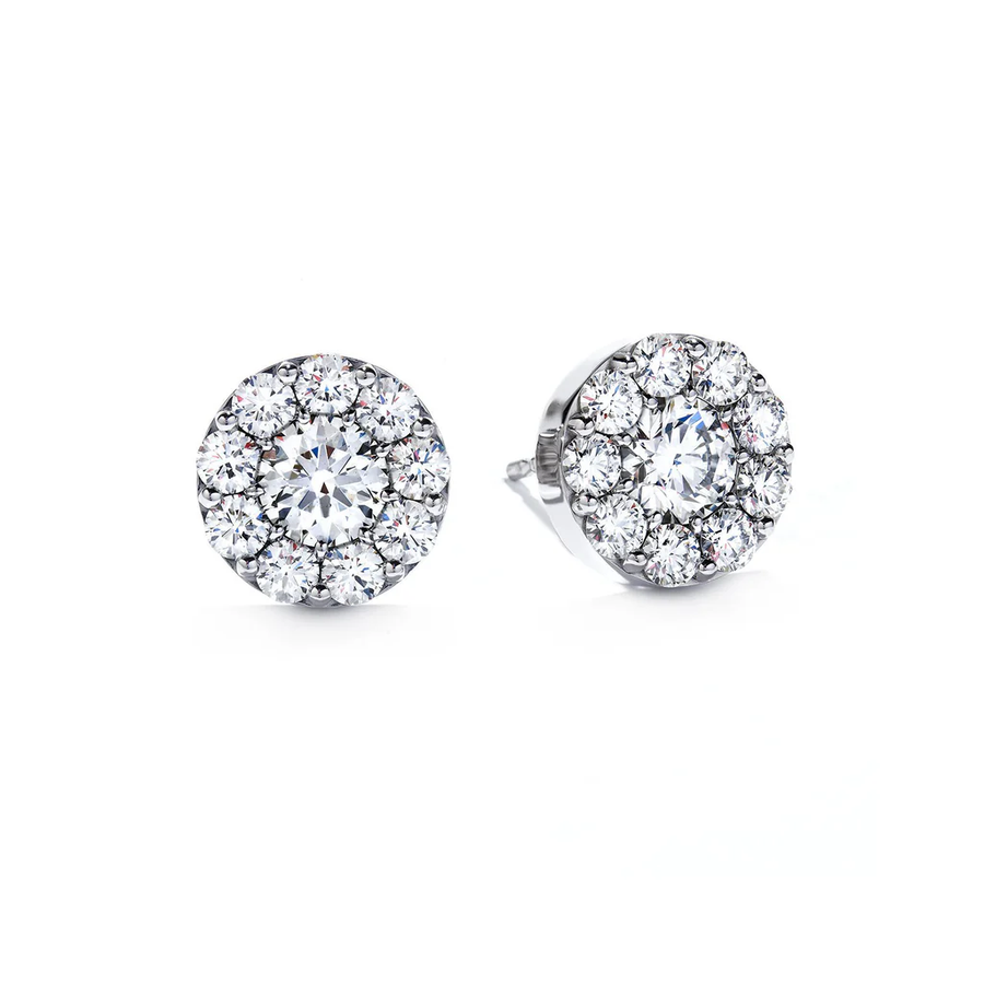 Fulfillment 0.47-0.55ct Diamond Halo Stud Earrings in 18K White Gold