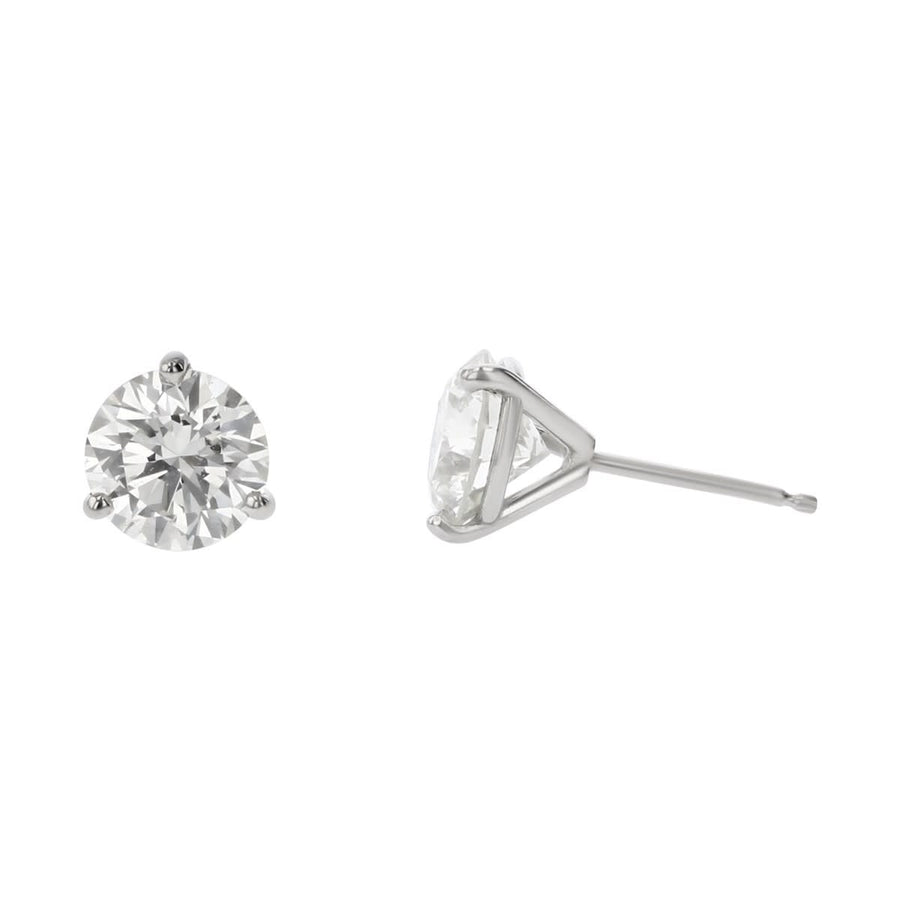 1.01ct Diamond 3 Prong Stud Earrings in 14K White Gold