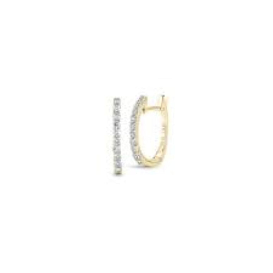 0.20Ct Round Diamond Baby Hoop Earring in 18K Yellow Gold