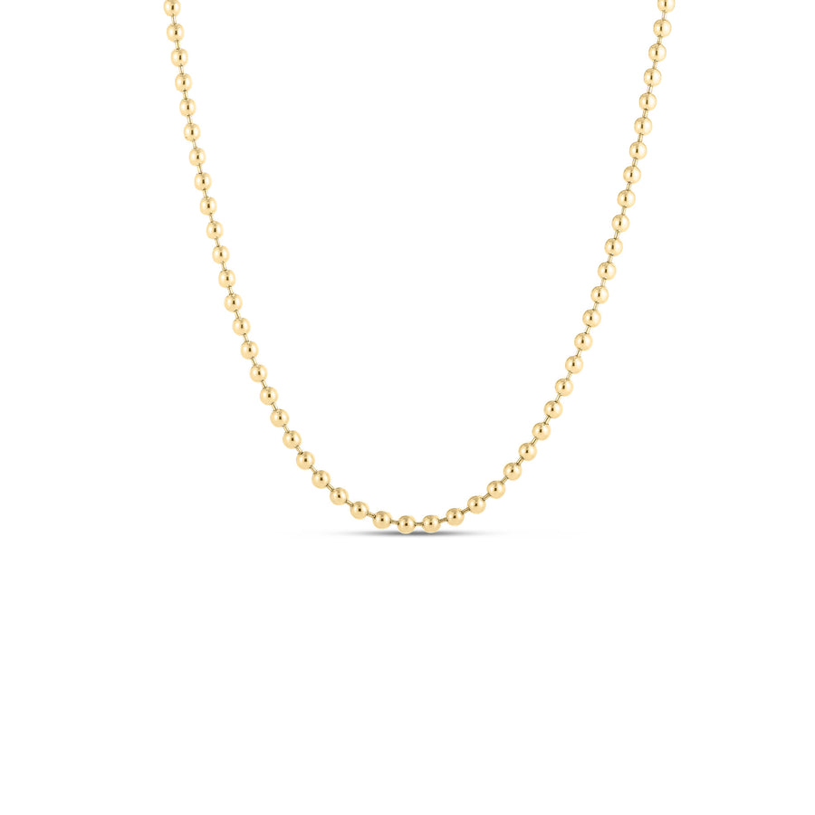 Classic Large Bead Chain in 18K Yellow Gold, 18"