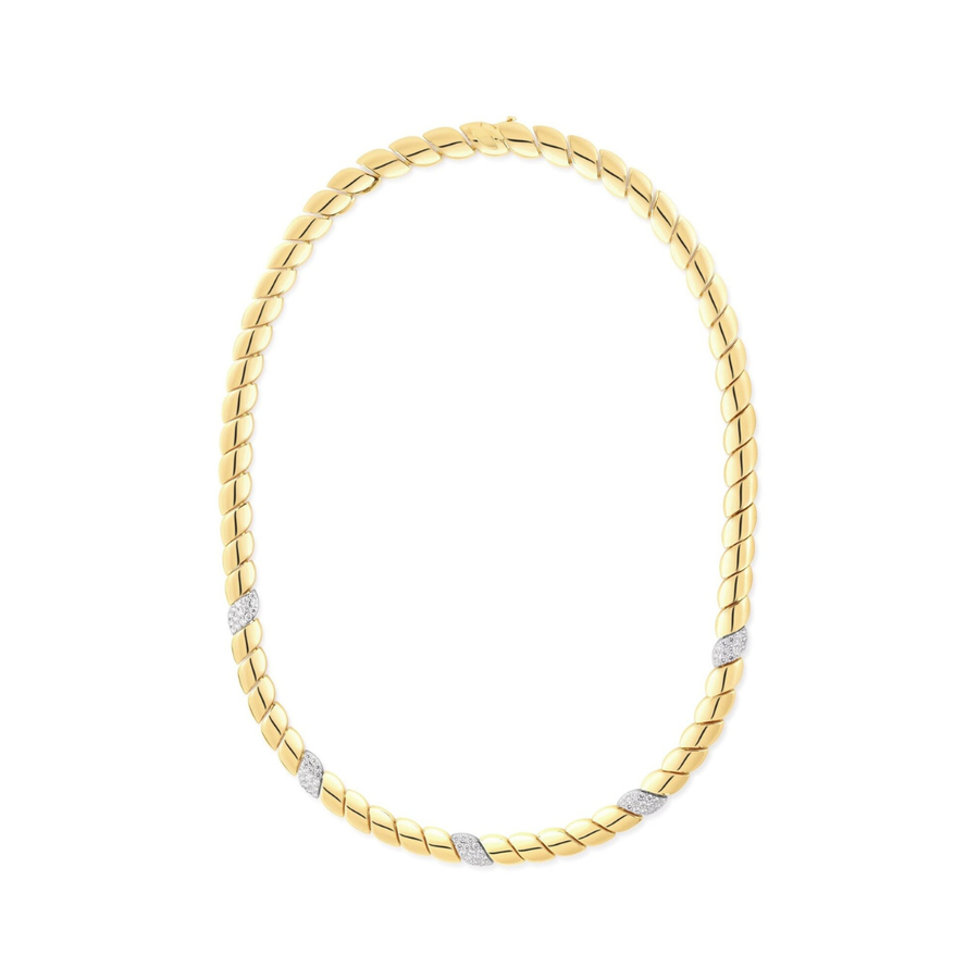 San Marco 0.78ct Diamond 3 Station Bracelet in 18K Yellow and White Gold