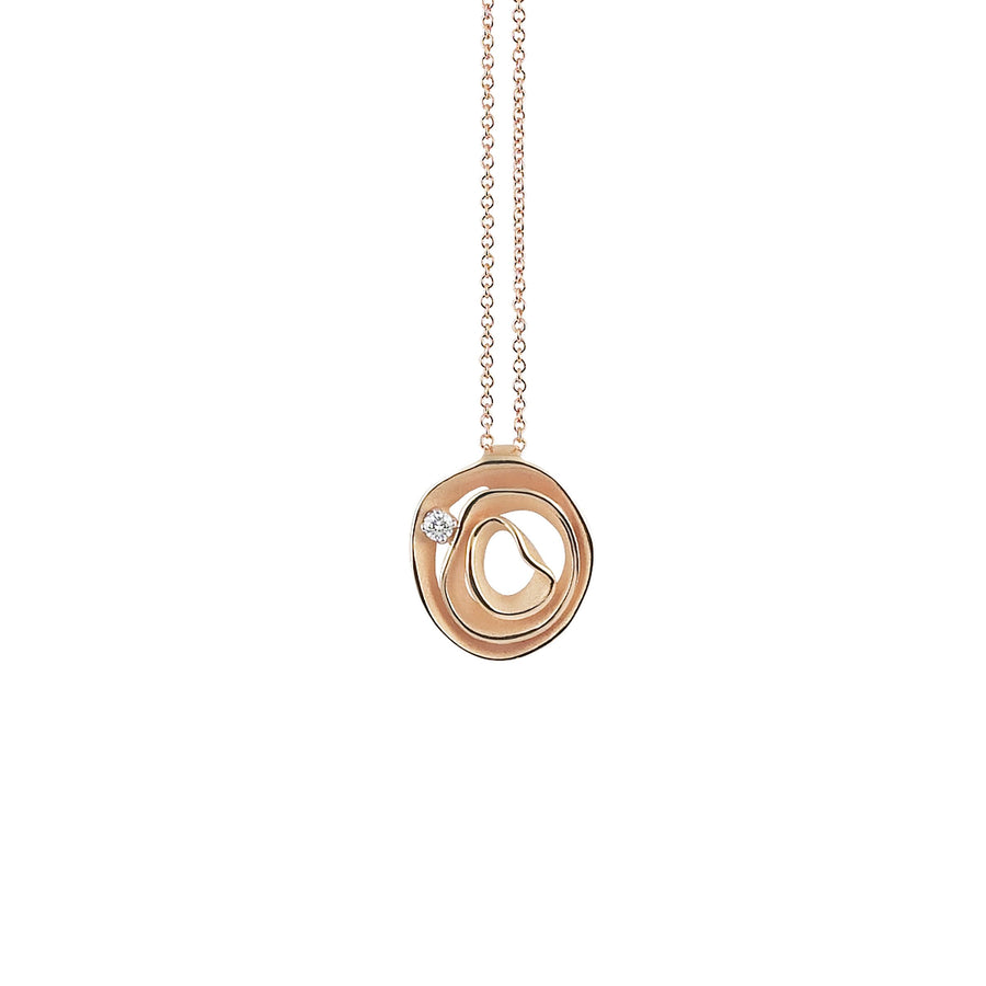 Dune 0.40ct Diamond Pendant in 18K Orange Apricot Gold, 18" chain