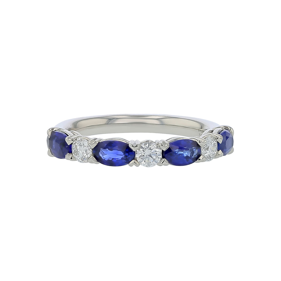 Grand Aire 1.42ct Sapphire and 0.33ct Diamond Band in Platinum, size 6