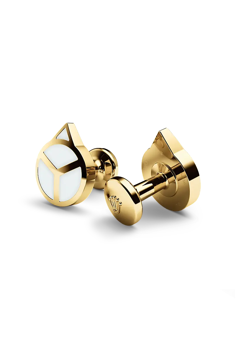 Rolex ‘Hand’ cufflinks Yellow gold and luminescent material A1028 at Rolex Bespoke