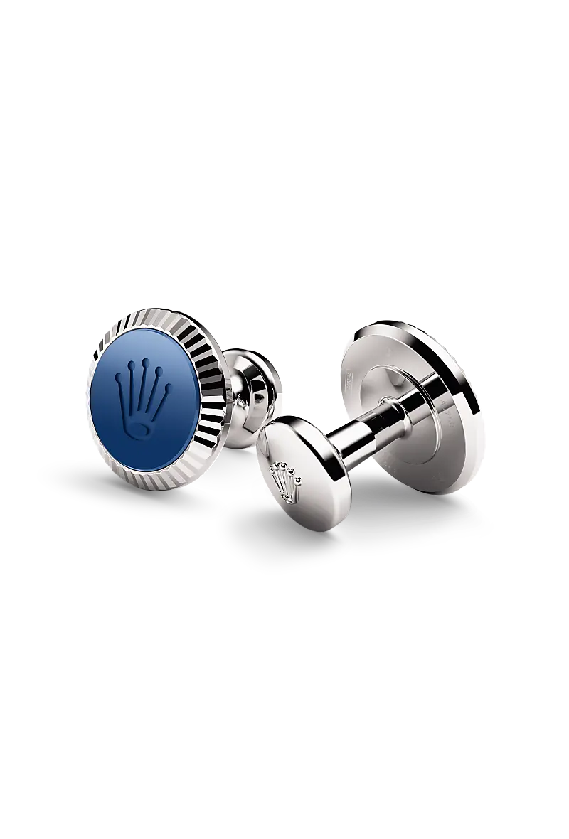 Rolex ‘Fluted’ cufflinks White gold and ceramic A1039 at Rolex Bespoke
