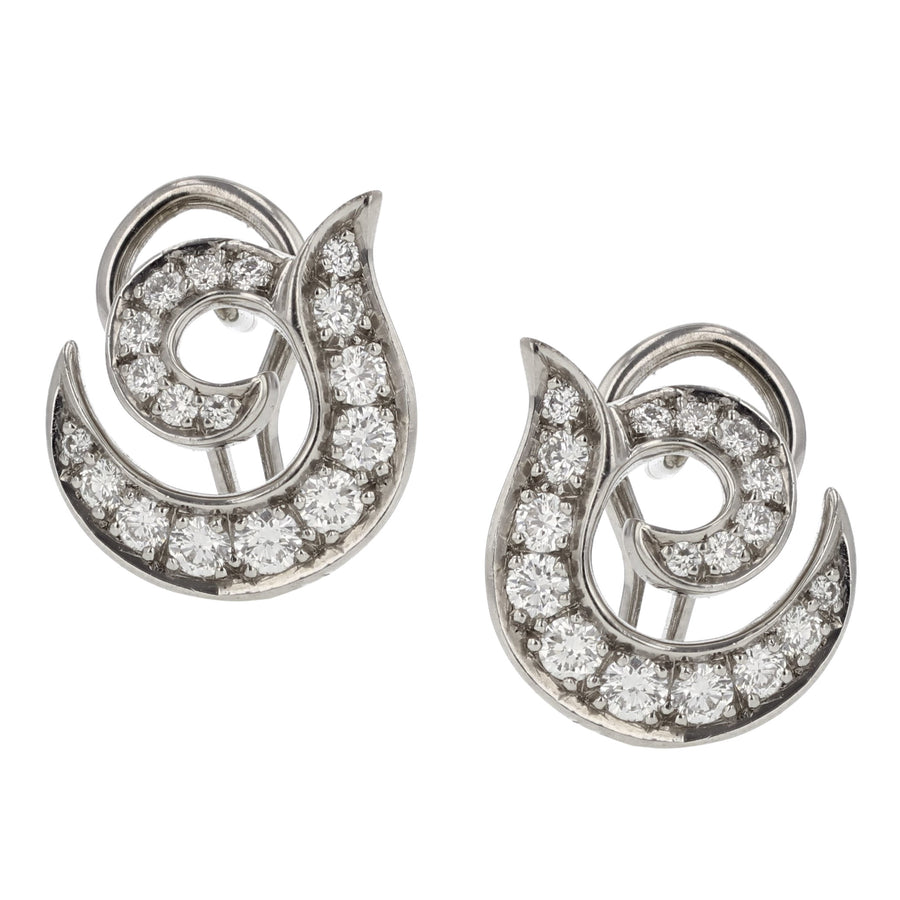0.92ct Diamond Paisley Earrings in Platinum